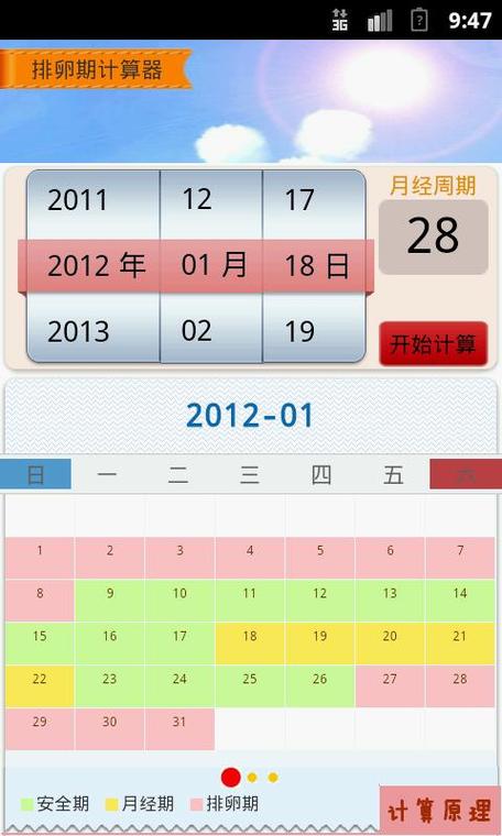 下载排卵期计算器表