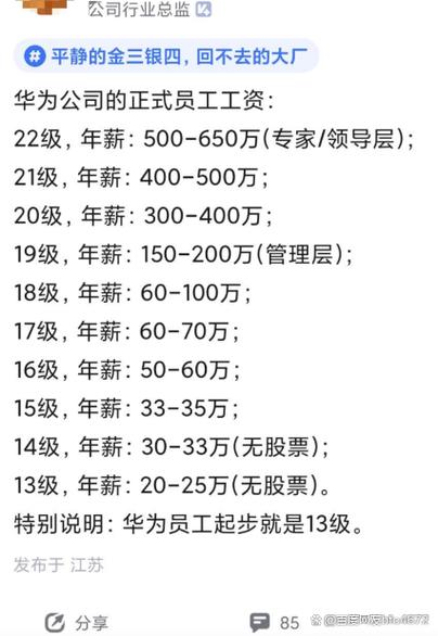 华为员工待遇缩略图