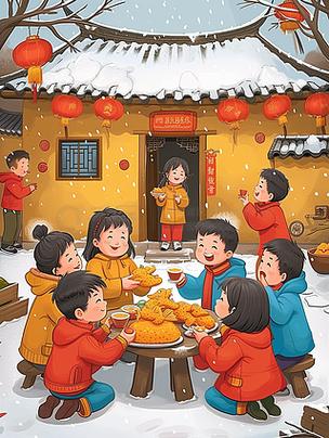 年夜饭的漫画