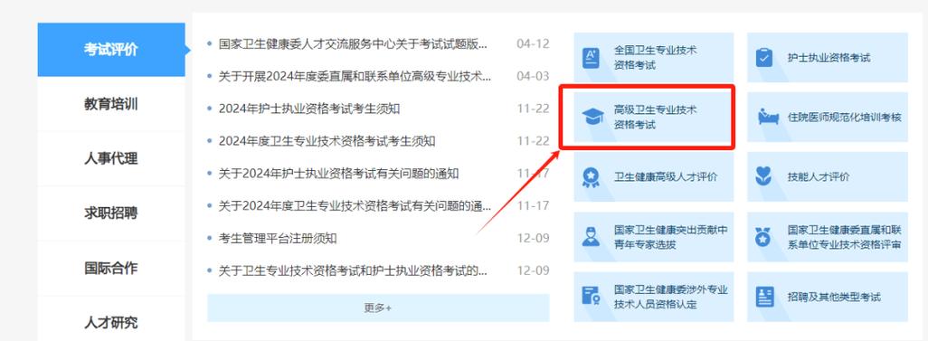 卫生高级职称考试网上报名入口缩略图