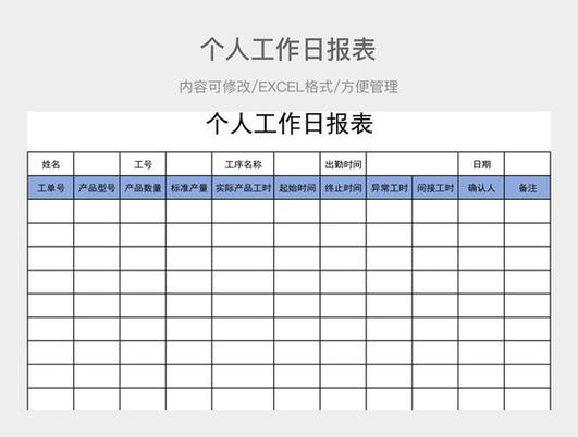 工作日报模板缩略图