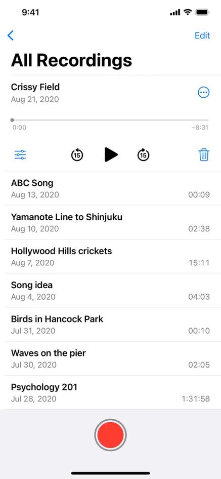 备忘录语音缩略图