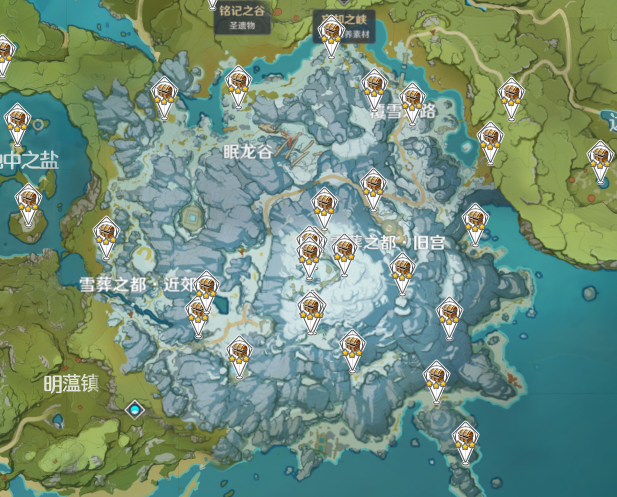 原神雪山宝箱攻略图缩略图