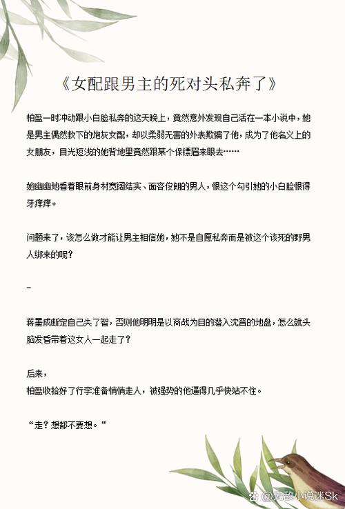 男女主是死对头的小说
