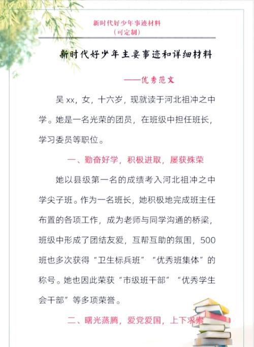 五好少年主要事迹怎么写缩略图