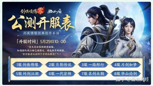 新剑侠情缘开服时间表缩略图