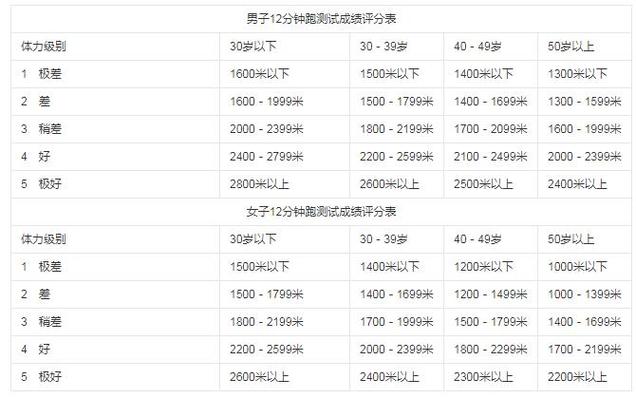 体测12分钟跑多少及格缩略图