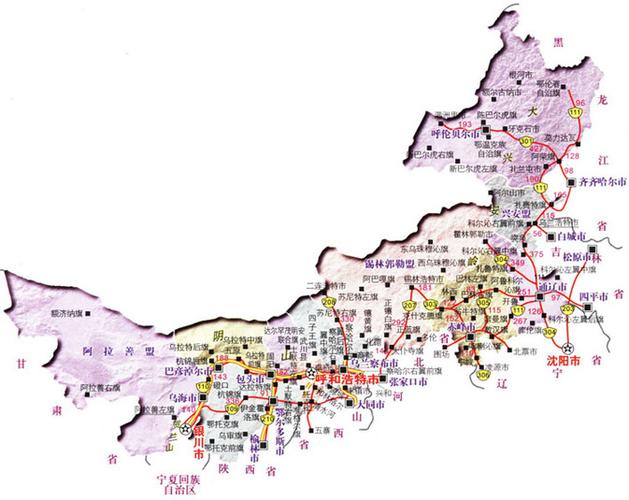 内蒙古详细地图图标