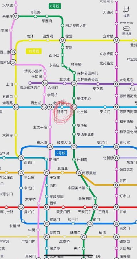 北京地铁十号线线路图站点名称缩略图