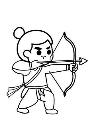 后羿简笔画简单又漂亮缩略图