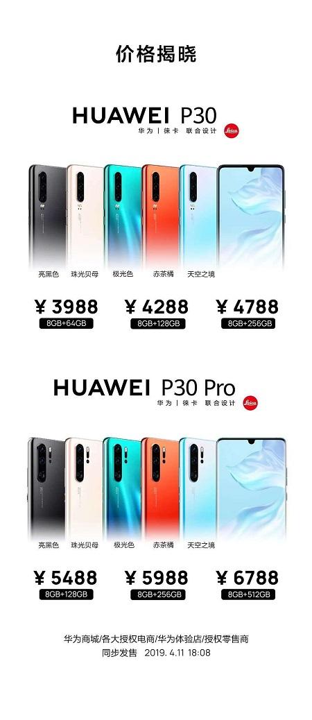 华为手机的价格表缩略图
