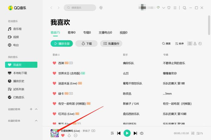 打开QQ音乐桌面歌词缩略图