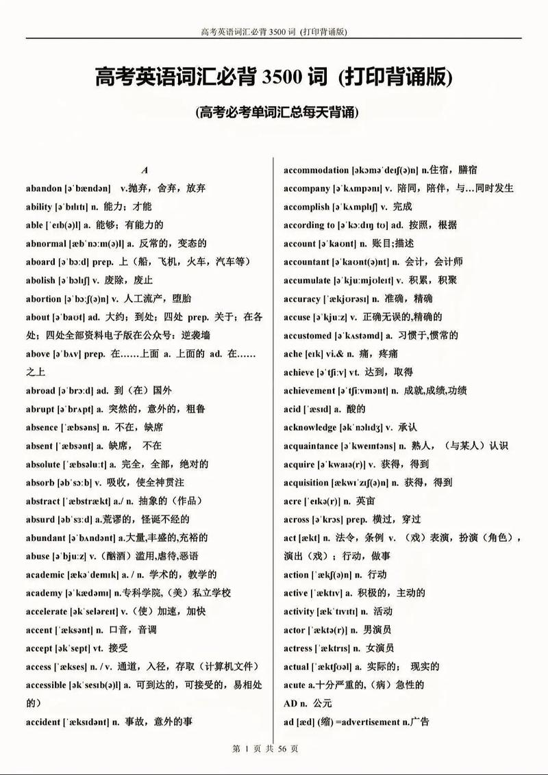 高中3500词汇完整版缩略图