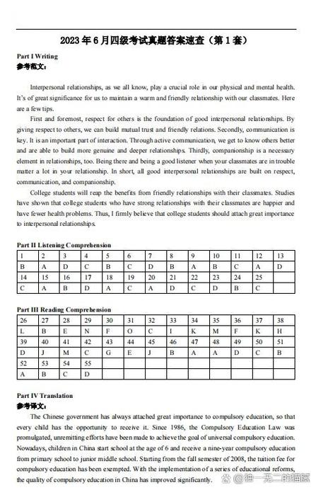 大学四级英语考试真题缩略图