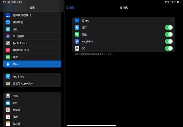 ipad右上角有麦克风图标缩略图