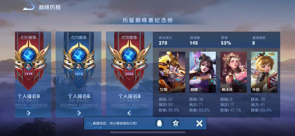 王者荣耀历史战绩游戏截图