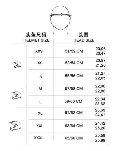 arai头盔尺码表缩略图