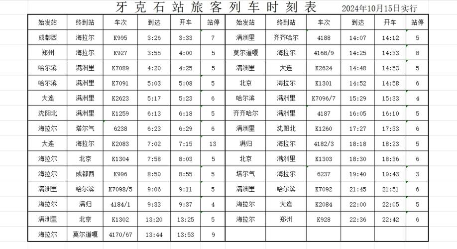 极品列车时刻表缩略图
