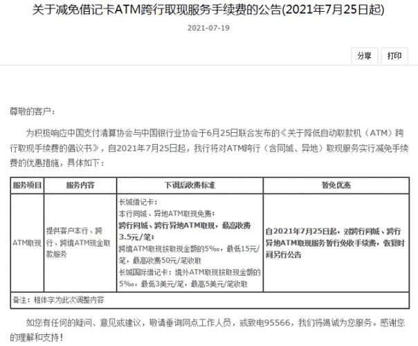 工行跨行手续费收费标准缩略图