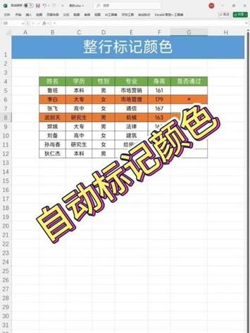 表格数字自动填充颜色缩略图