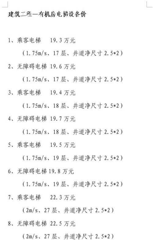 一层升降电梯多少钱缩略图