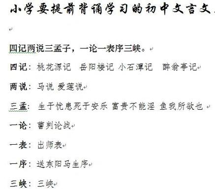 初中几篇文言文缩略图