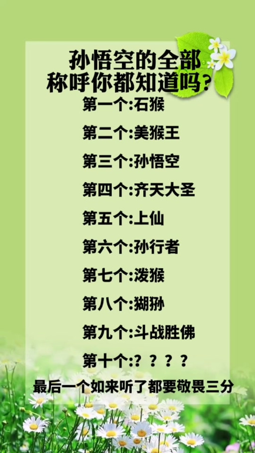 孙悟空名字的顺序游戏截图