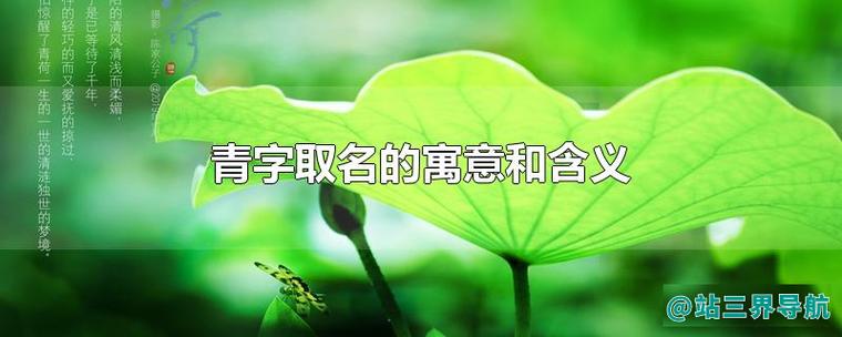 青字取名的寓意和含义缩略图