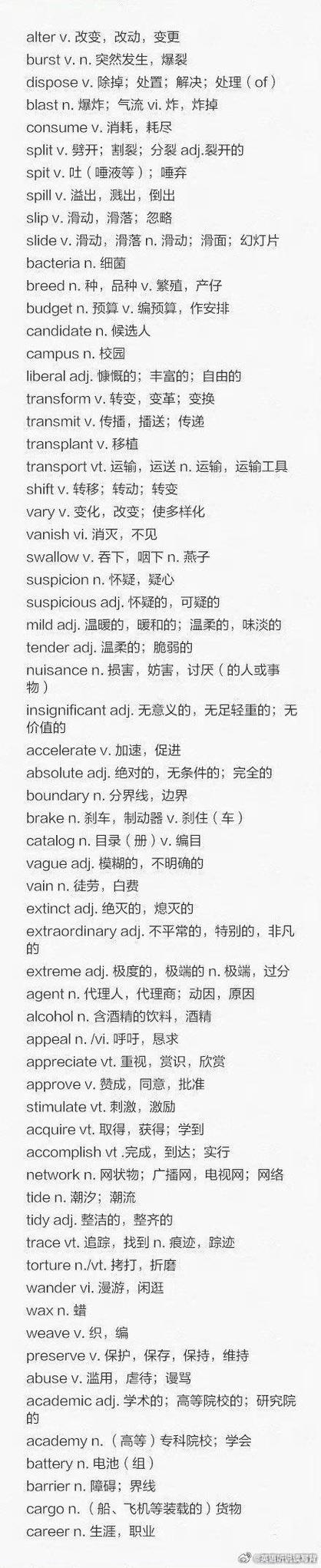 4级英语单词必备词汇缩略图