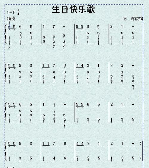 祝你生日快乐简谱缩略图