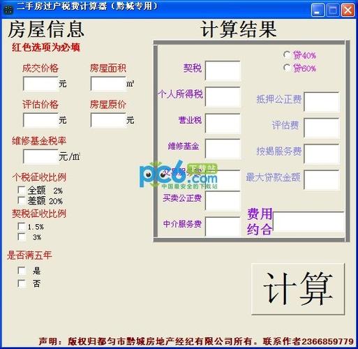 二手房买方过户费计算器缩略图