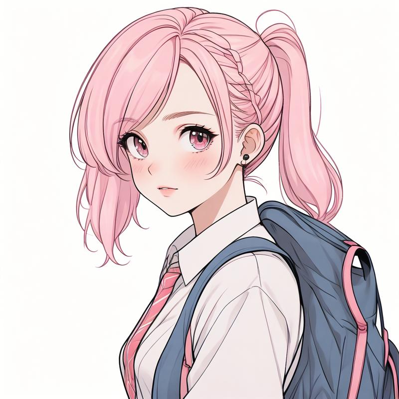 JK动漫粉头发小女孩头像图标缩略图