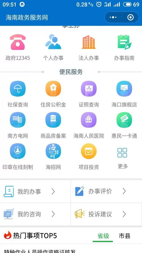 海南省政务服务平台缩略图