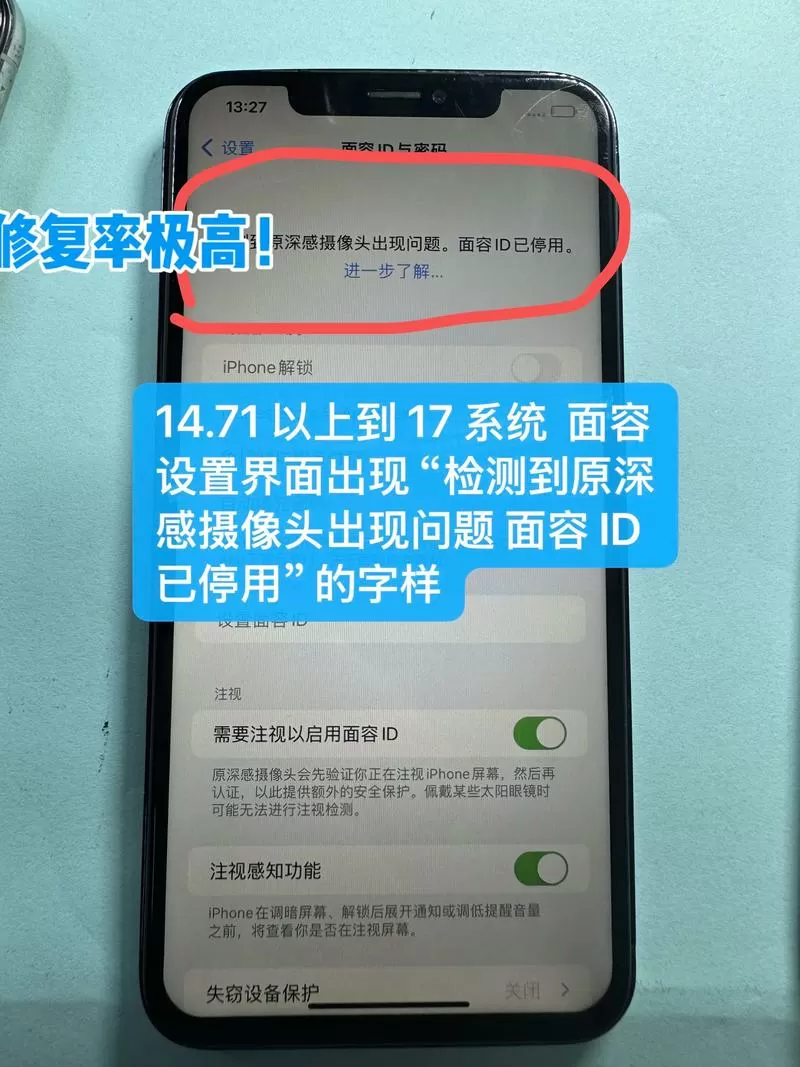 苹果xs面容设置不了缩略图